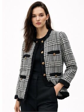 🖤 NWT! ZARA Plaid Tweed Jacket